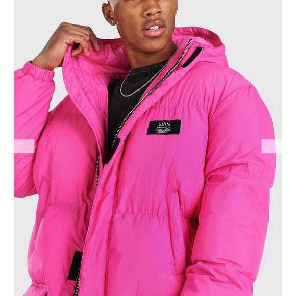 Burna Boy 4 Pocket Longline Hooded Puffer Coat - Picture 4 of 7